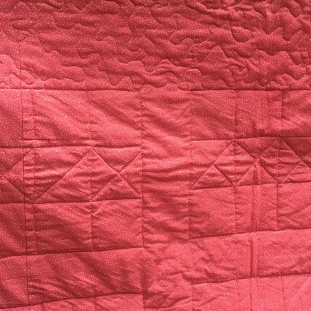NWT. Hand Crafted Green/Orange/Cream Quilt